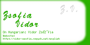 zsofia vidor business card